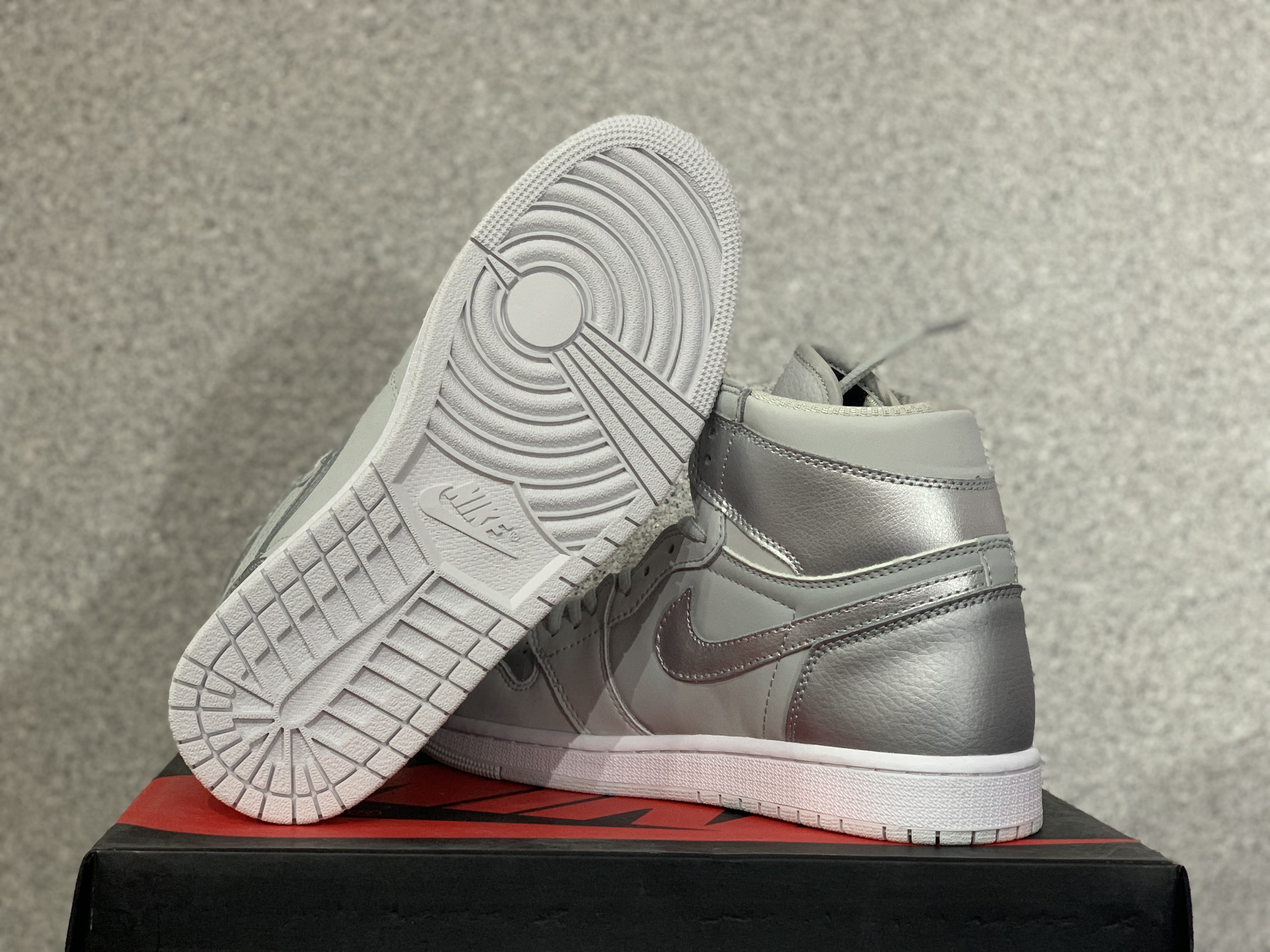 2020 Men Air Jordan 1 Silver Grey Shoes